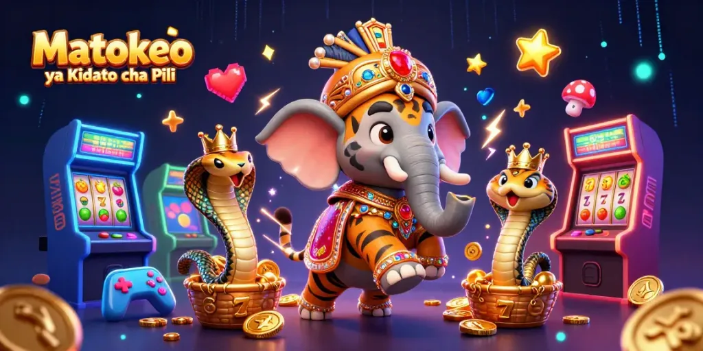 Engage with Matokeo ya Kidato cha Pili while enjoying an energetic casino illustration featuring vibrant slot elements.