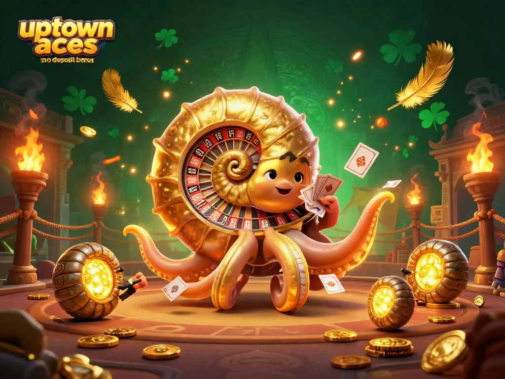 Claim the uptown aces no deposit bonus and experience vibrant casino action with glowing elements.