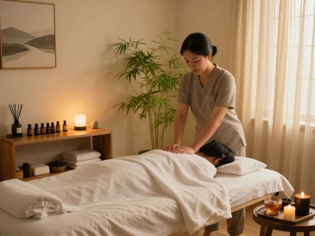 Experience relaxing 강서구출장마사지 in a tranquil wellness room with soothing ambiance.
