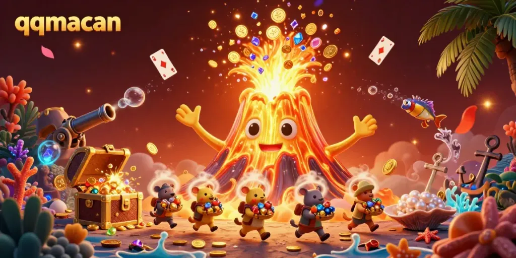 Engage with qqmacan's vivid casino adventure featuring treasures, unique characters, and thrilling elements.