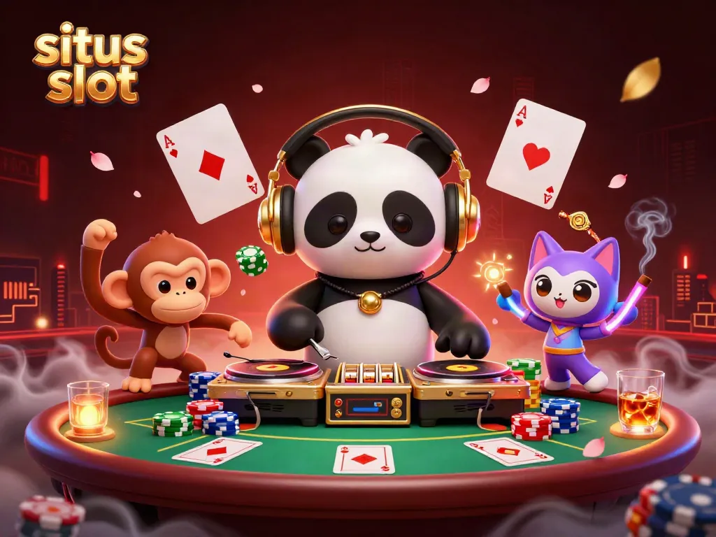 Experience the thrill of situs slot with lively characters, vibrant colors, and dynamic casino elements.