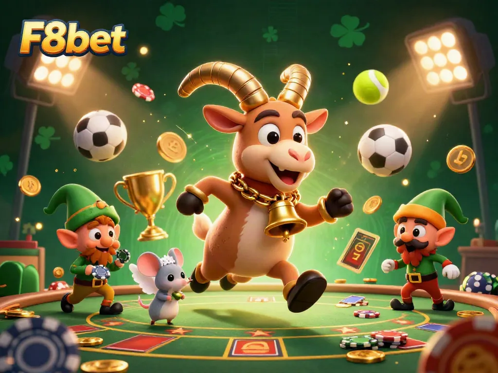 Bet on excitement with F8bet's dynamic casino performance illustration featuring lively characters.
