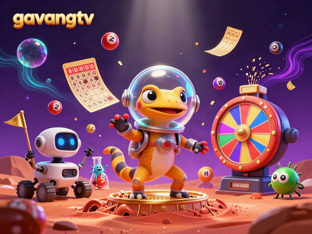 Engage in high-stakes fun with gavangtv's vivid casino illustration showcasing Martian themes.