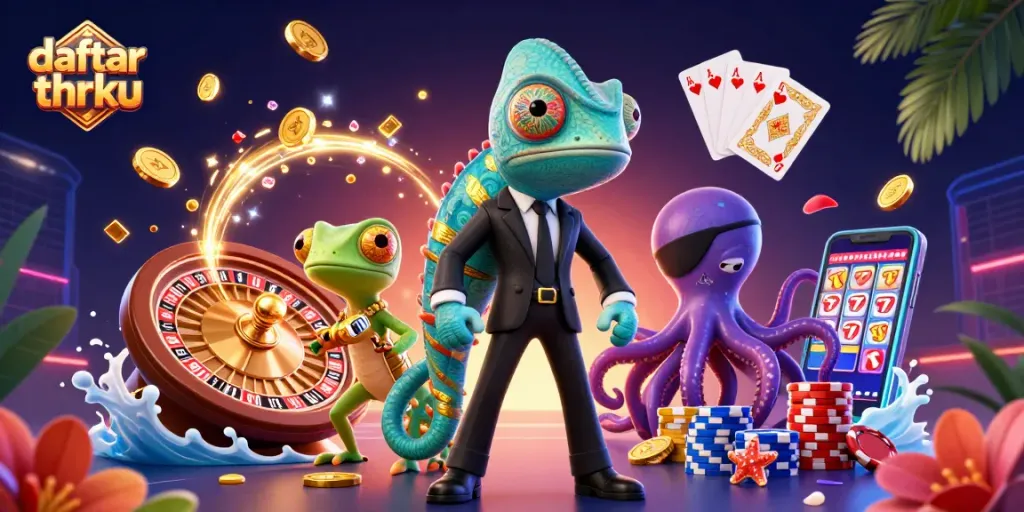 Engage in thrilling gameplay at daftar thrku with vibrant 3D casino action featuring colorful characters.