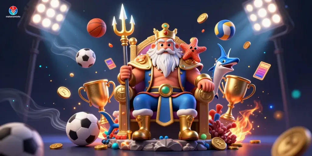 Experience the thrilling world of mataramtoto with Neptune, sports elements, and vibrant gaming motifs.