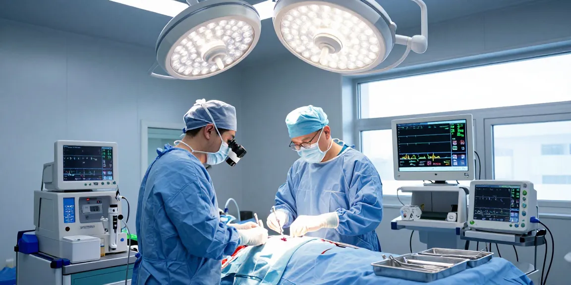 Beyin tümörü ameliyatı being performed by a skilled neurosurgeon in a sterile surgical theater, showcasing advanced technology and a dedicated surgical team.
