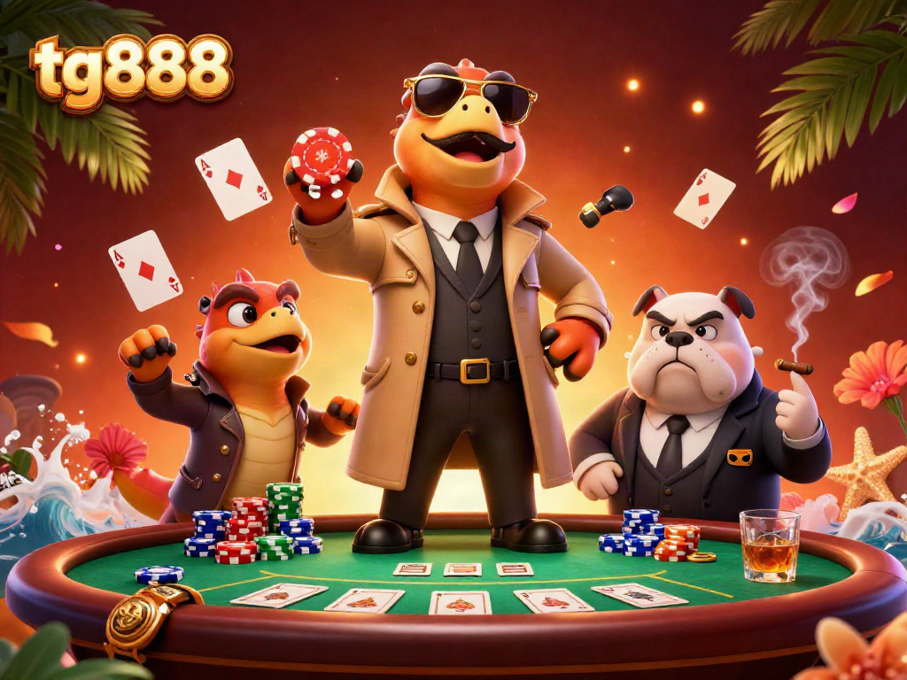 Join the excitement at tg888 while three raptors hilariously disguise themselves at a VIP casino.