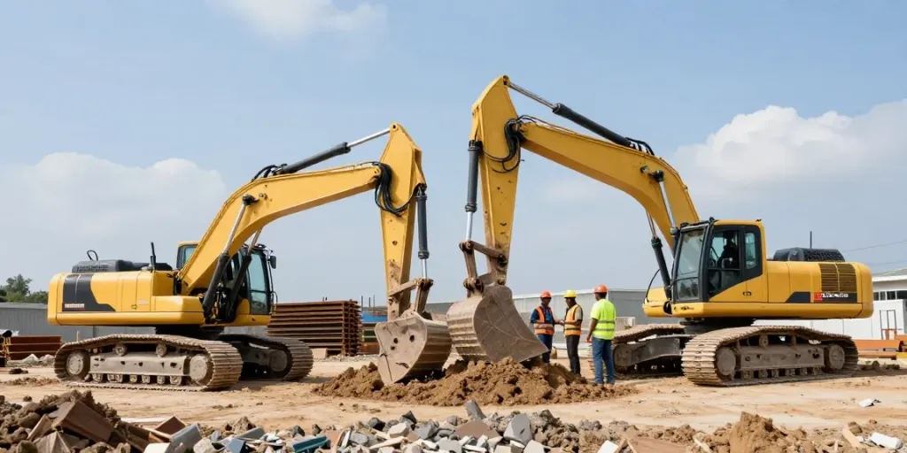 Panafrican Equipment showcasing heavy machinery in a dynamic construction site