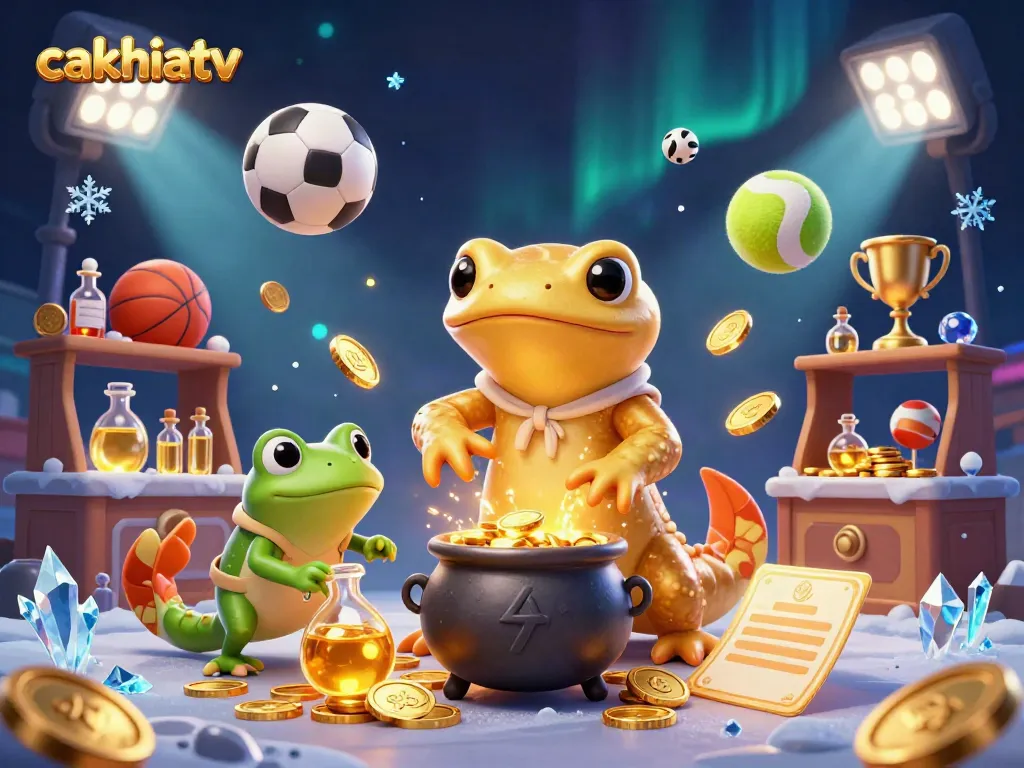 Experience thrilling moments with cakhiatv's 3D golden alchemist and sports elements, captivating viewers.
