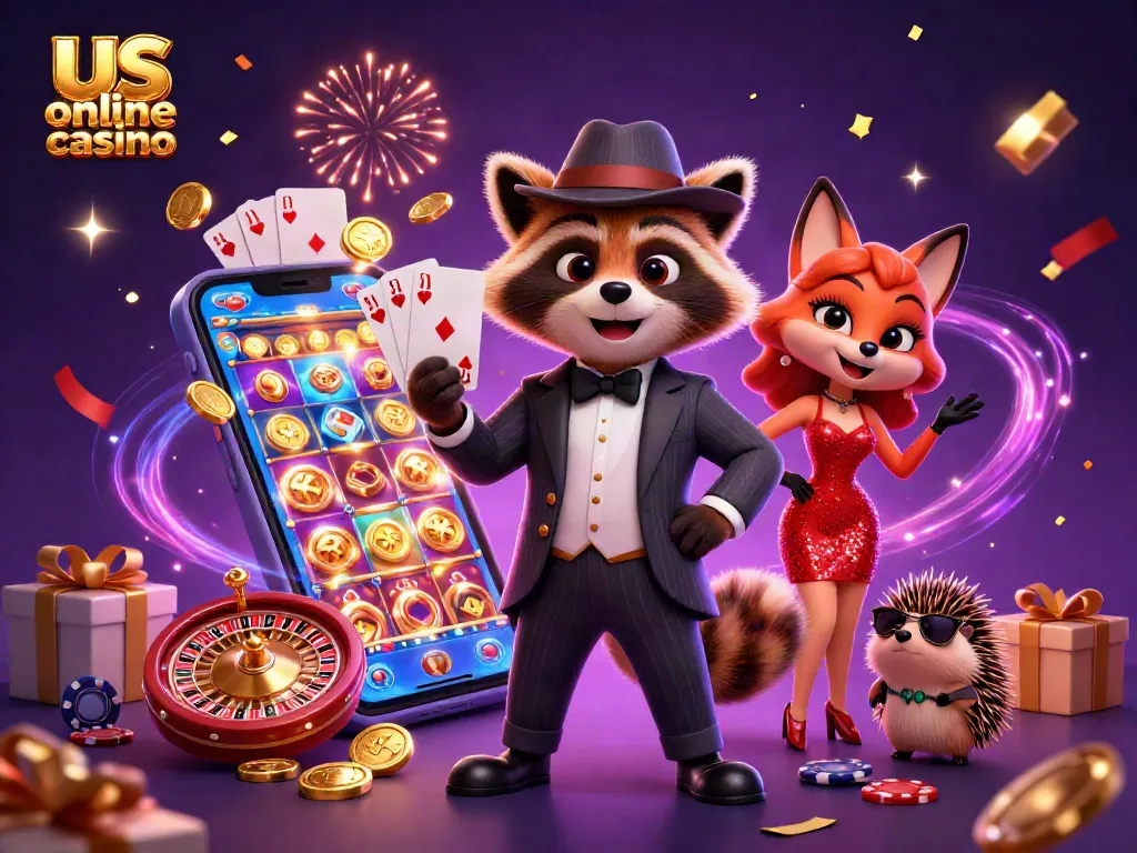 Experience the excitement of the us online casino with playful cartoon characters and dynamic gaming elements.