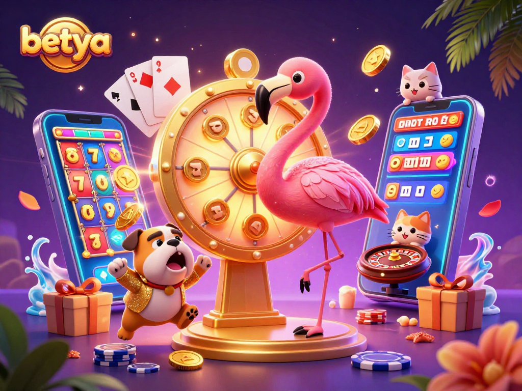 Spin for jackpots with betya as a lively flamingo host and exciting bulldog contestant surround vibrant slot games.
