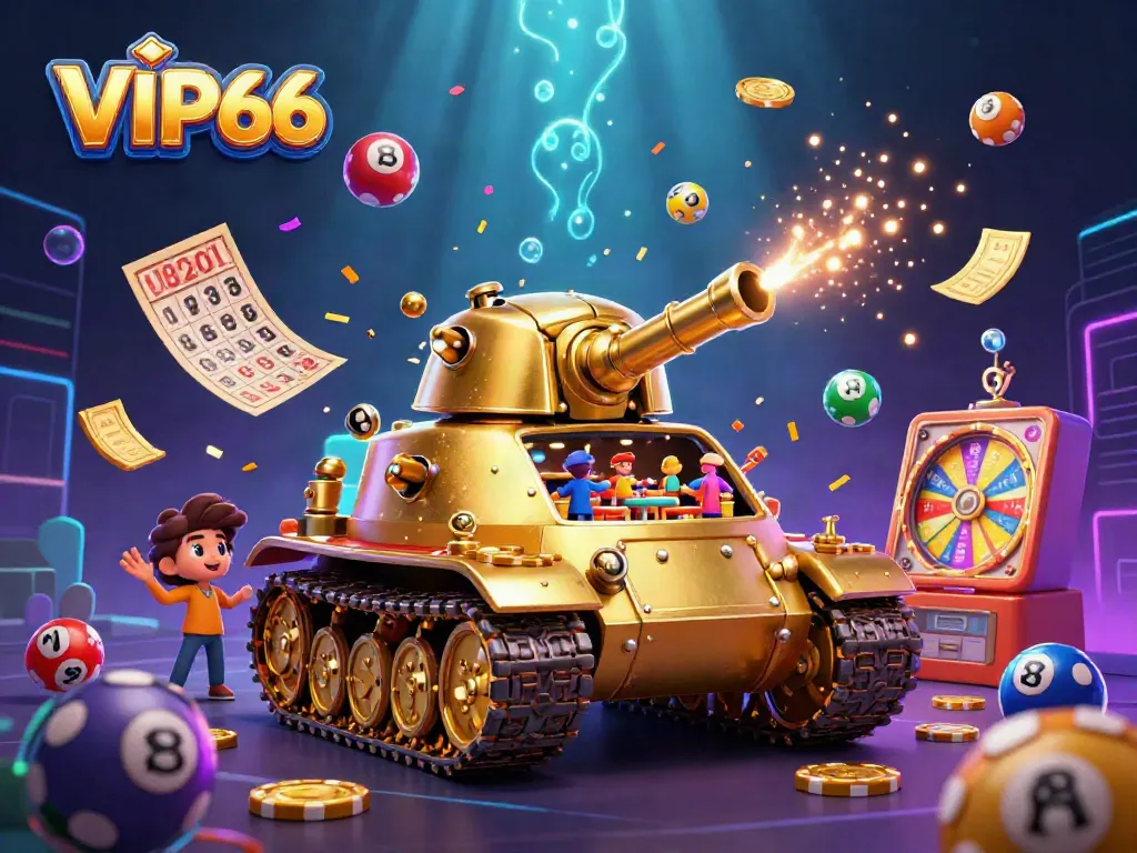Players engage with vibrant casino-themed elements in the immersive VIP66 experience.