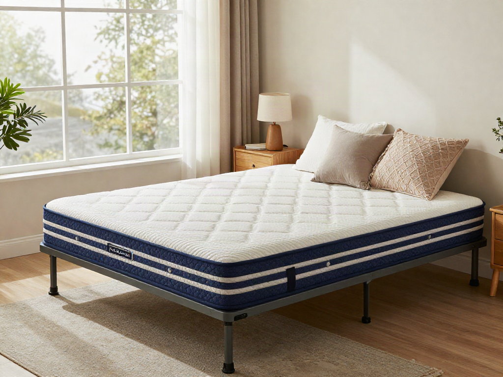 Cozy guest bedroom featuring a folding bed with plush bedding and warm decor