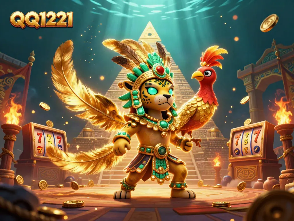 Experience the excitement of QQ1221 in a vibrant 3D casino scene with dynamic game elements.