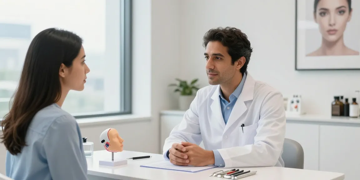 Dr. Zahi Abou Chacra consulting with a patient about designer rhinoplasty options.
