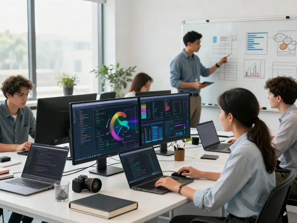 Engineers discussing AI infrastructure and what are AI tokens in a modern tech workspace.