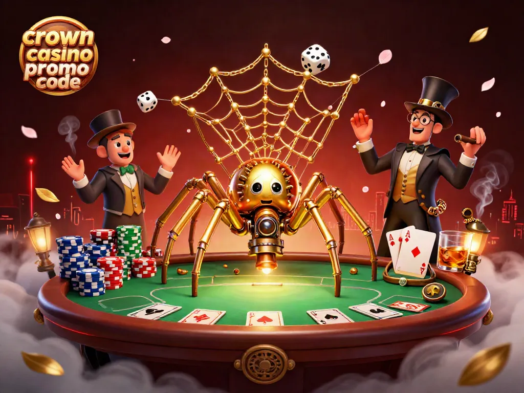 Bet and win with crown coins casino promo code surrounded by a dynamic steampunk poker scene.