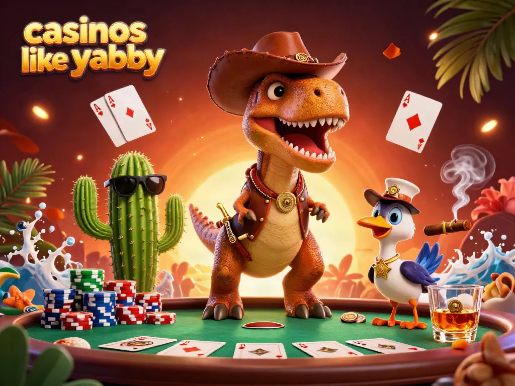 Engage in thrilling gameplay with casinos like yabby featuring vibrant cartoon characters and poker elements.