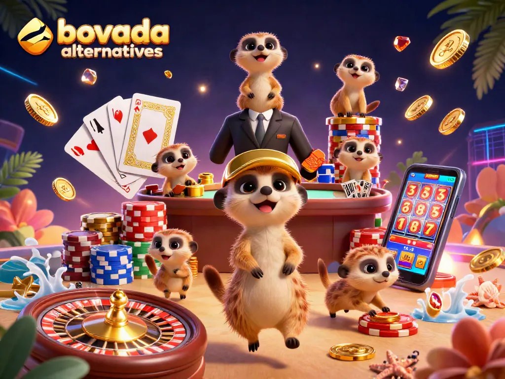 Experience excitement with Bovada alternatives in a vibrant meerkat casino scene.