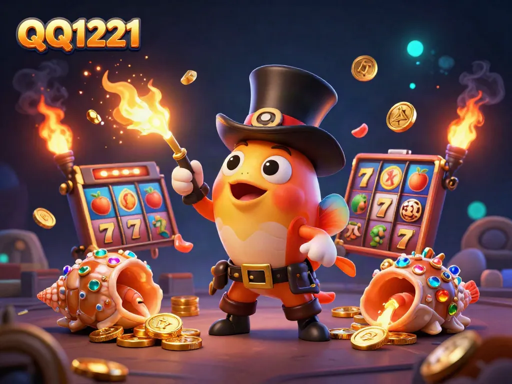 Engage in thrilling QQ1221 slot adventures with a royal anglerfish, treasure snail, and pirate shrimp!