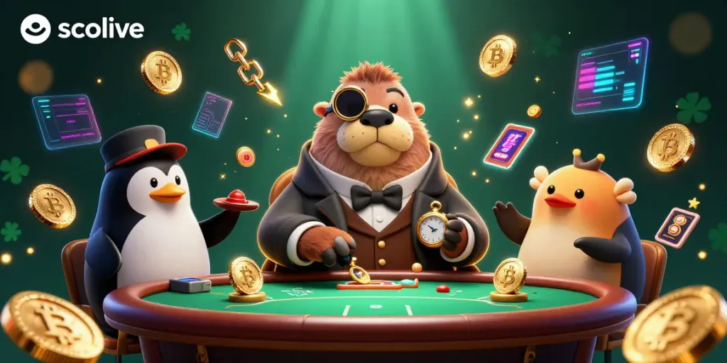Engage in thrilling poker with Socolive's colorful underwater scene featuring playful characters.