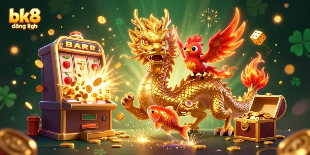 Experience thrilling online gaming with bk8 đăng nhập amidst vibrant 3D casino elements.