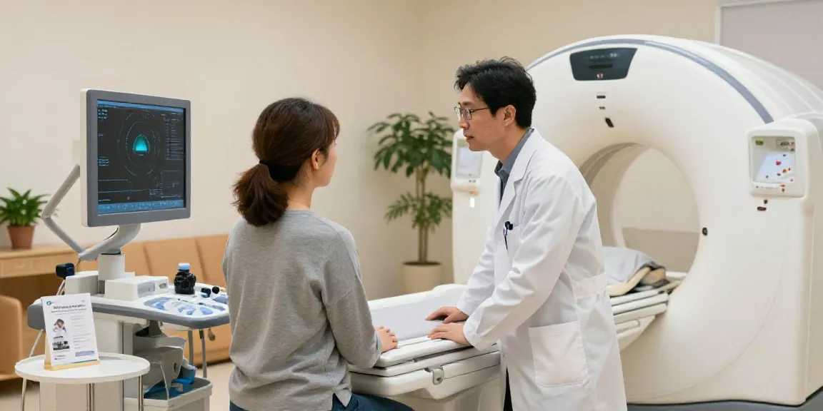 Röntgenreizbestrahlung in der Nähe: Arzt erklärt Behandlung im modernen Diagnostikzentrum.