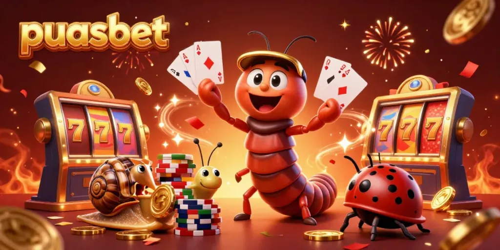 Menangkan permainan dengan puasbet, dealer kartun penggemar slot penuh semangat dan chip mengkilap.