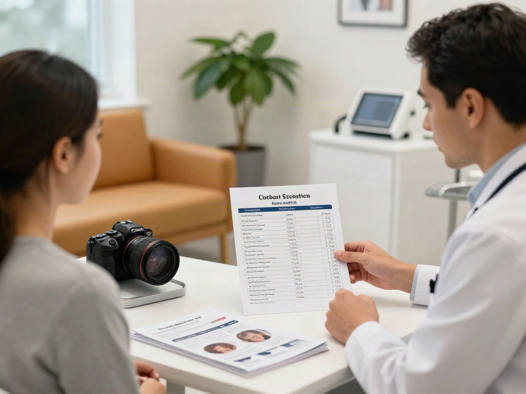 Consultation scene for hair transplant turkey price, showcasing patient and specialist discussing various options.