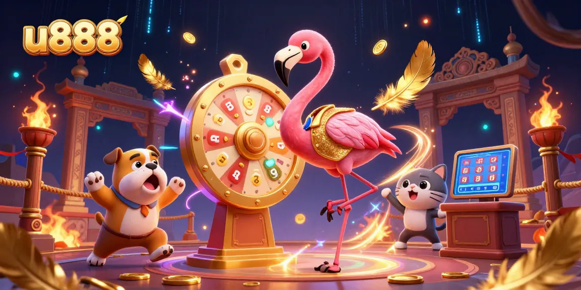 Play thrilling games at u888 with a vibrant casino scene featuring excitement and prizes