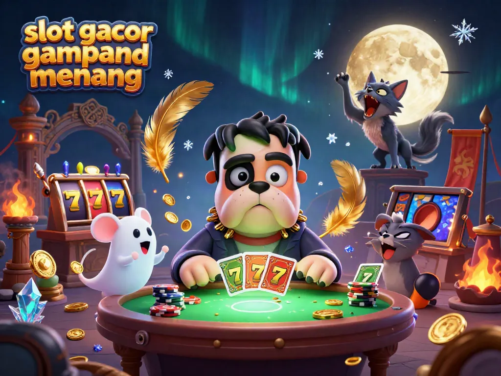 Engage with slot gacor gampang menang gameplay as innovative characters from a spooky casino table enriched with game elements.