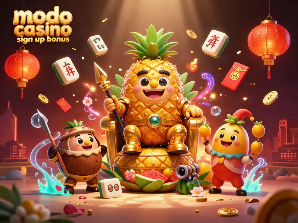 Engage with the modo casino sign up bonus, surrounded by vibrant casino-themed elements.