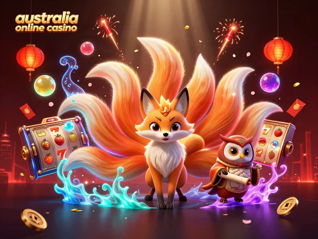Experience the thrilling world of australia online casino with vibrant characters and dynamic gaming elements.