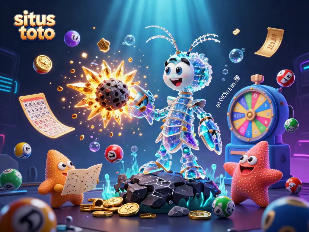 Spin and win with situs toto in a vibrant lottery-themed scene featuring dynamic game elements.