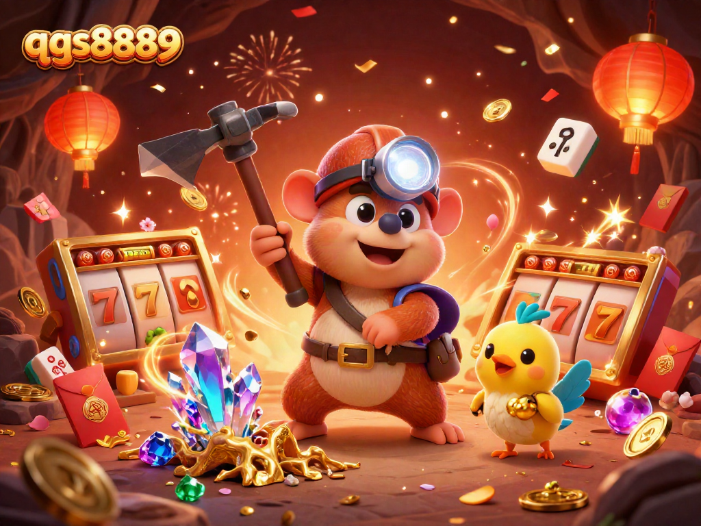 Experience jackpot excitement with qqs8889 in this vibrant, action-packed casino illustration.