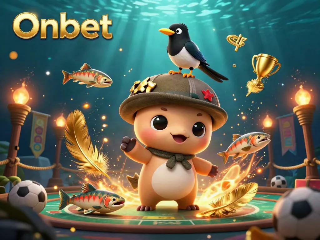 Join the excitement at Onbet, featuring Nessie with a magpie friend in a lively sports betting scene.