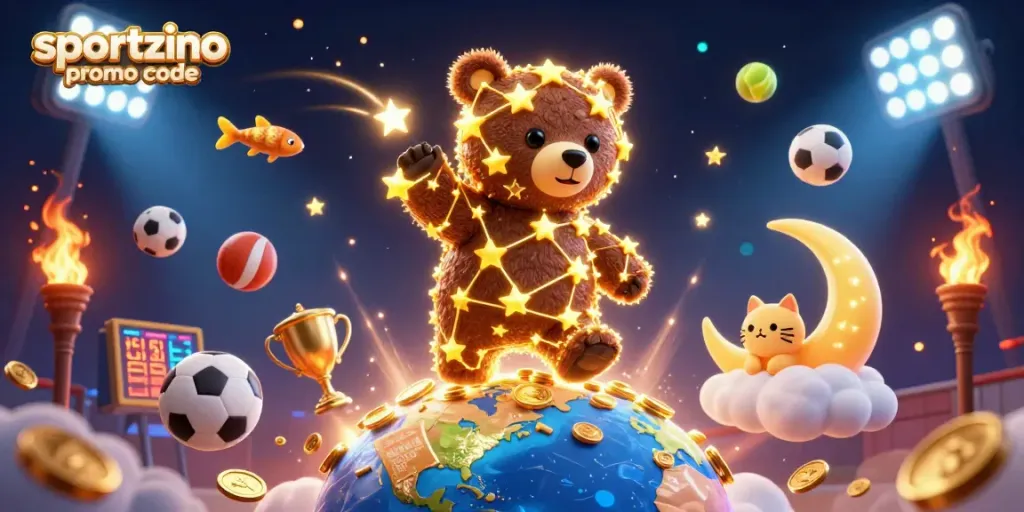 Experience the excitement of gaming with sportzino promo code, featuring cosmic elements and dynamic sports visuals