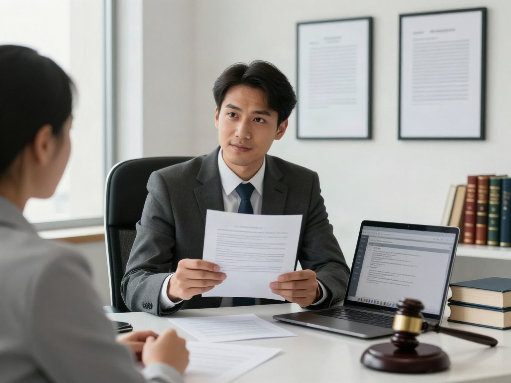 Criminal lawyer in Dubai consulting with a client in a professional law office.