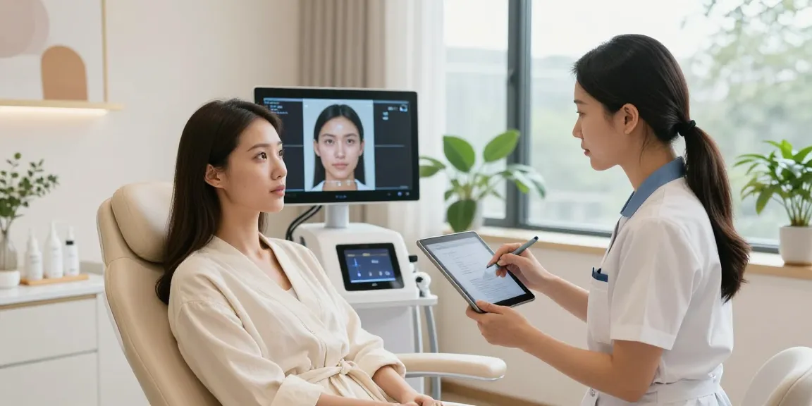 ClinicEvo vs QOVES facial analysis at a modern aesthetic clinic.